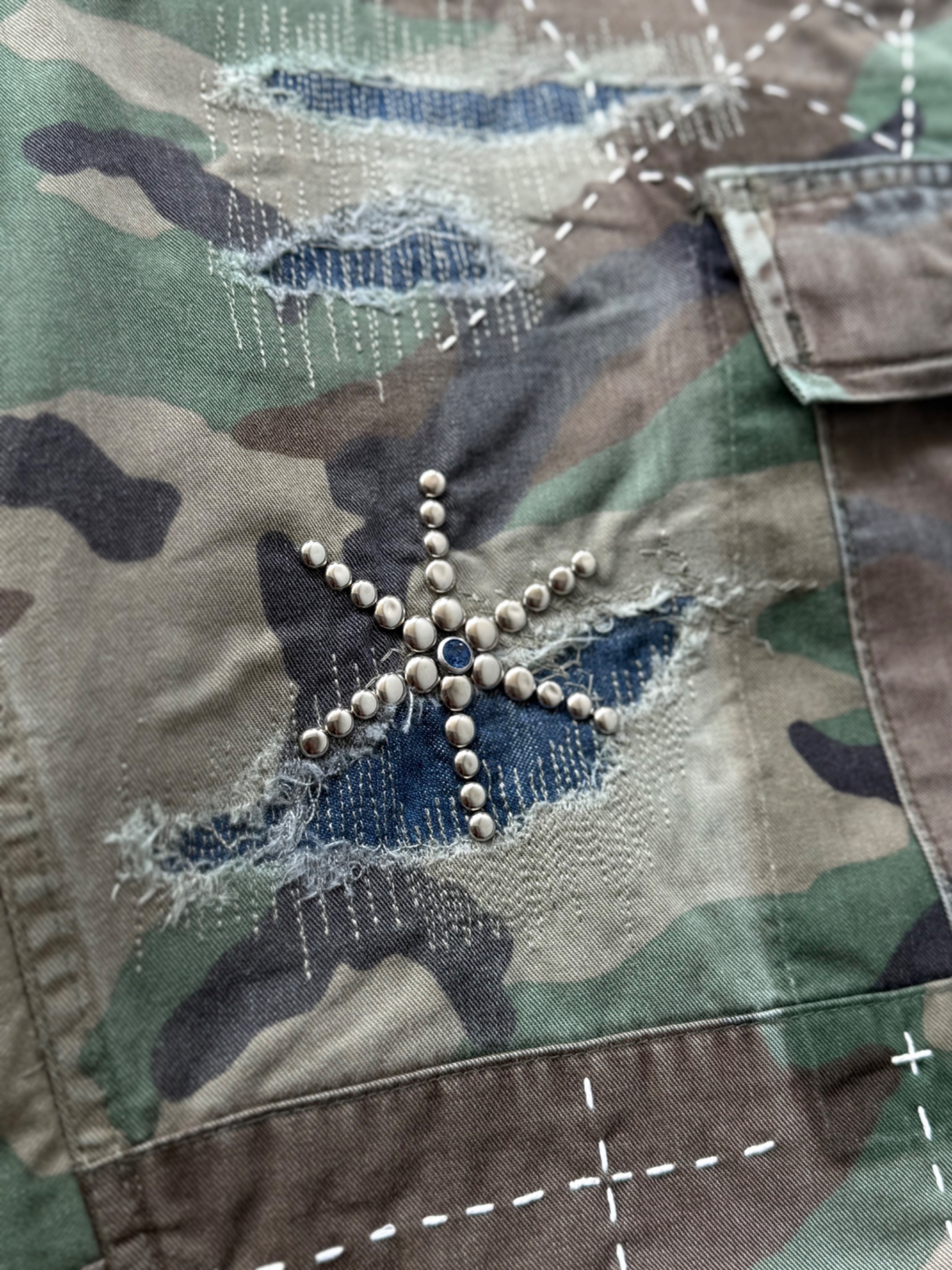 NO.035 REWORKED US ARMY CAMO SHORTS