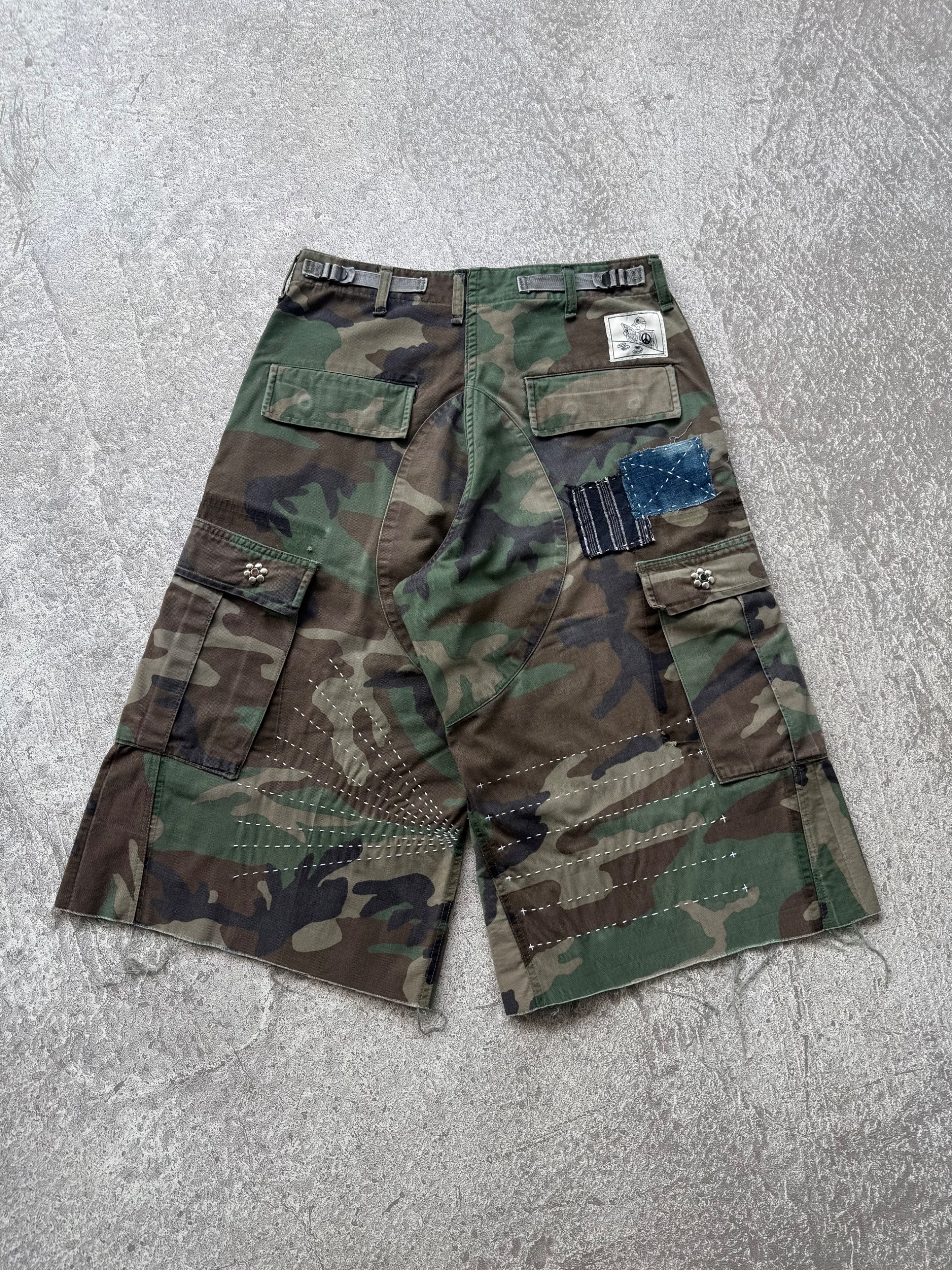 NO.035 REWORKED US ARMY CAMO SHORTS