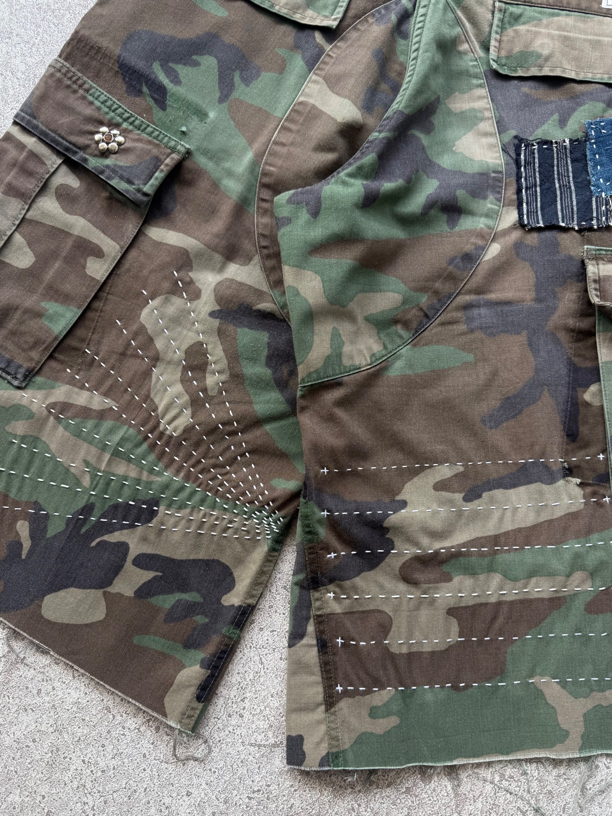 NO.035 REWORKED US ARMY CAMO SHORTS