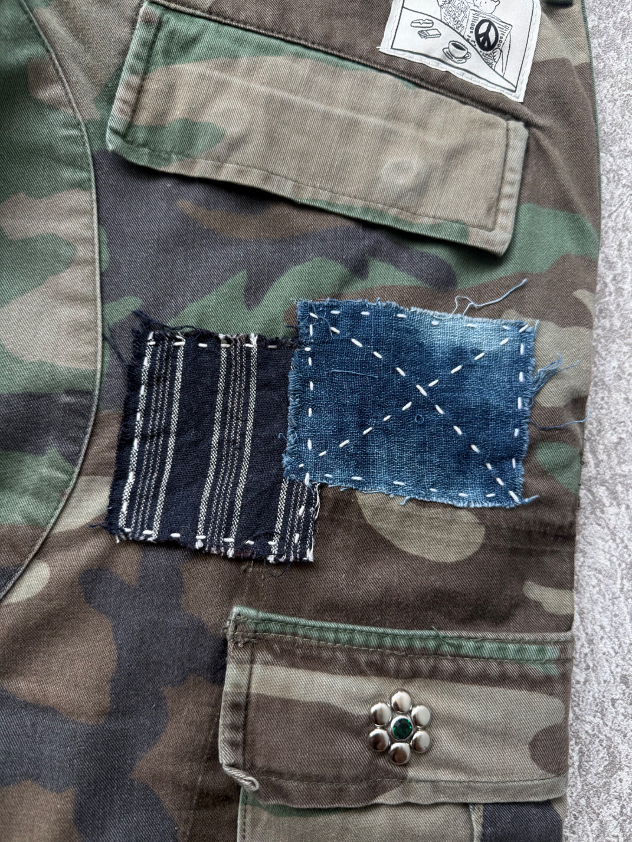 NO.035 REWORKED US ARMY CAMO SHORTS