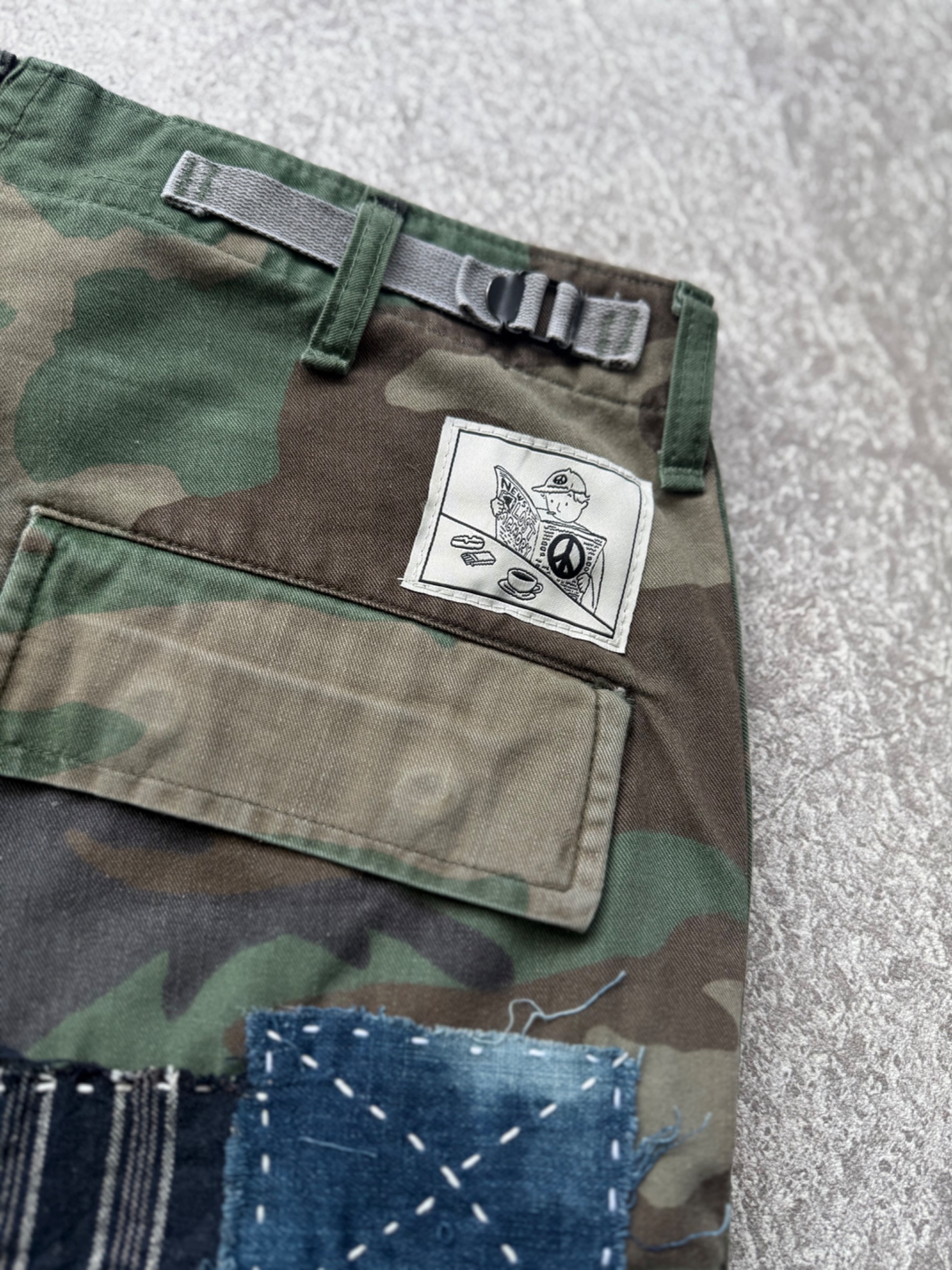 NO.035 REWORKED US ARMY CAMO SHORTS