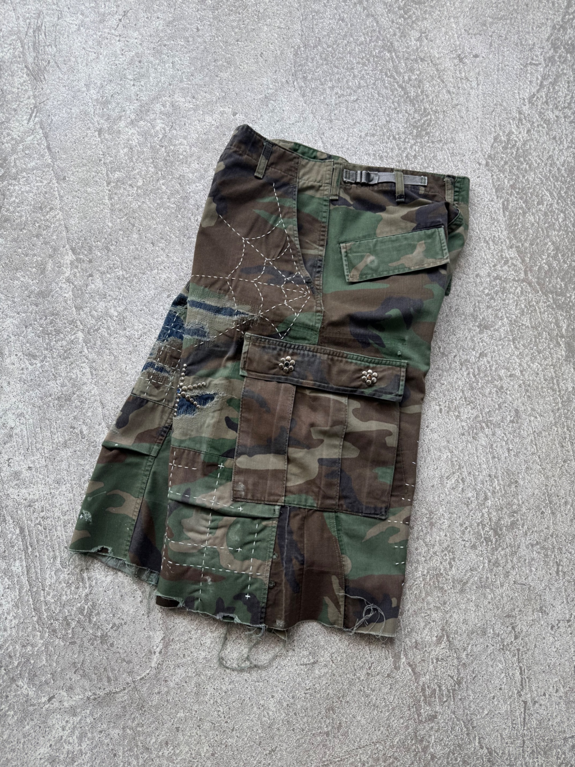 NO.035 REWORKED US ARMY CAMO SHORTS