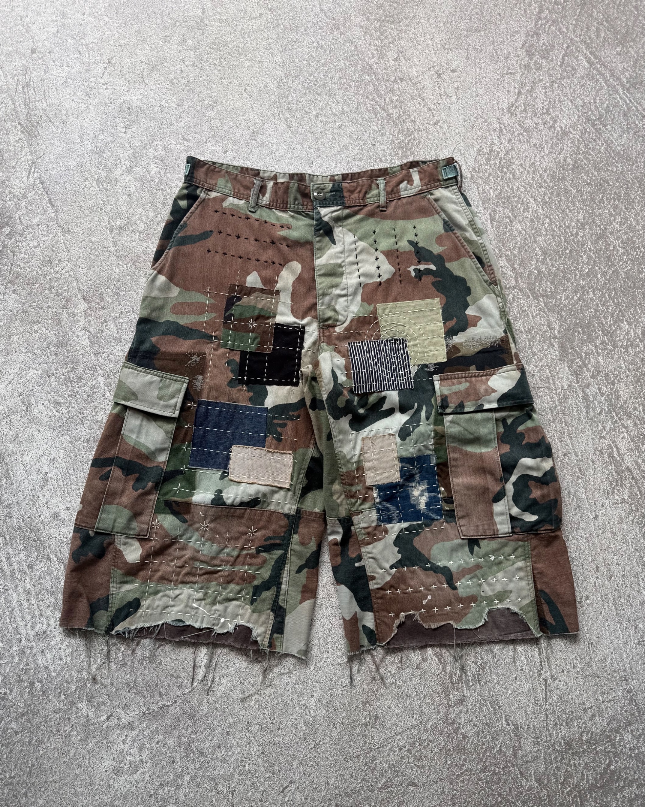 NO.019 REWORKED US ARMY CAMO SHORTS