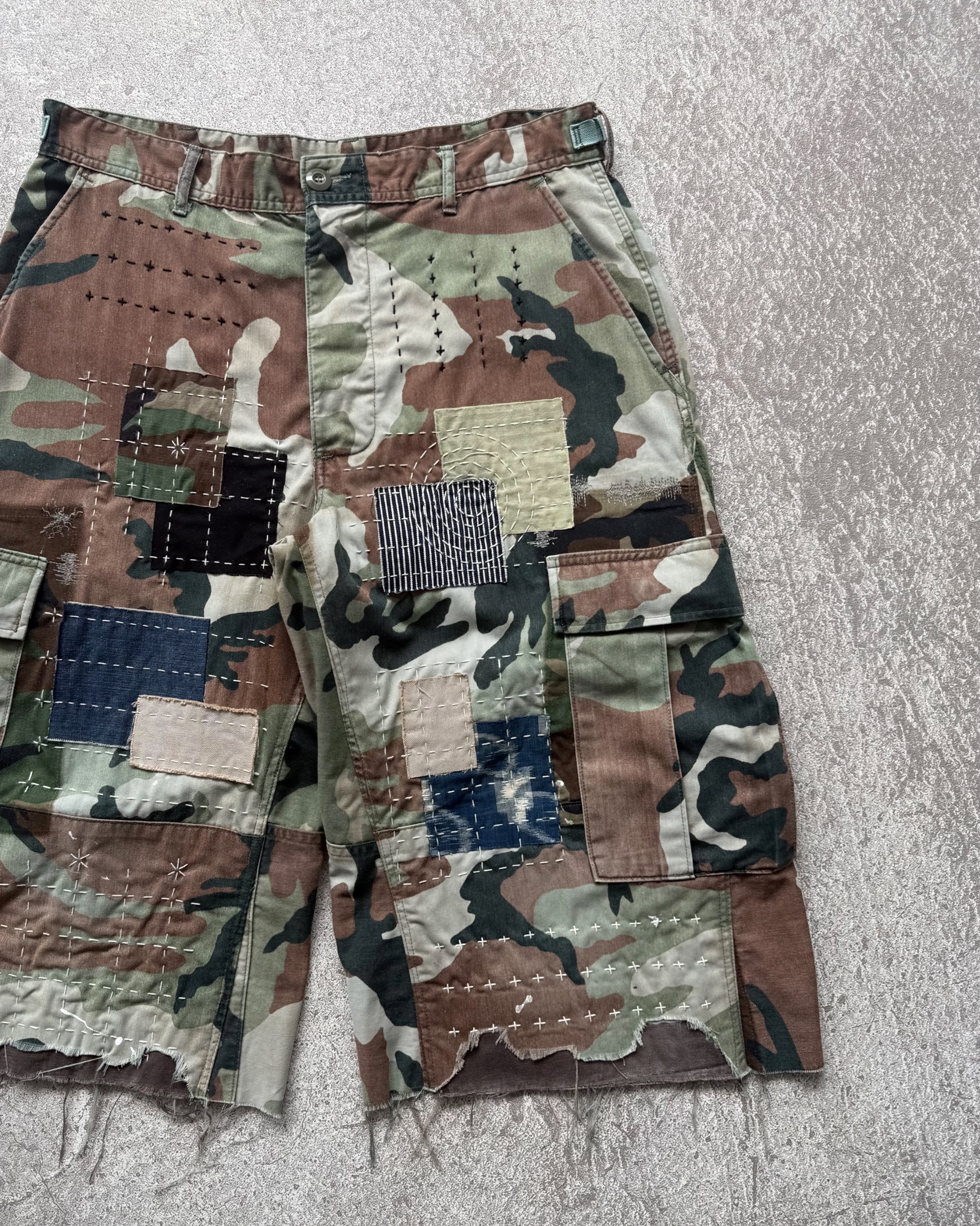 NO.019 REWORKED US ARMY CAMO SHORTS