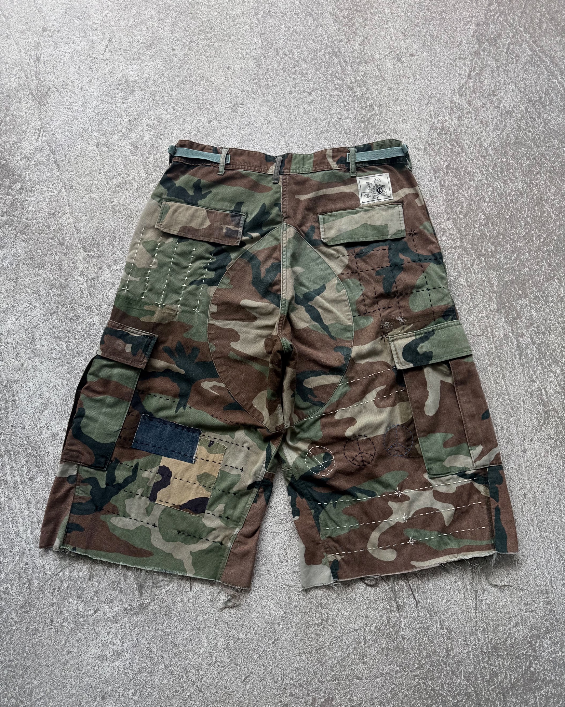 NO.019 REWORKED US ARMY CAMO SHORTS
