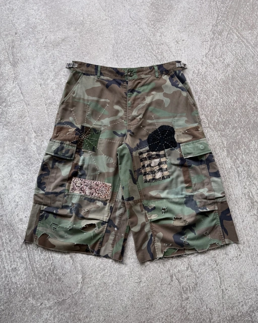 Reworked Vintage 1980s US Army Camo Shorts