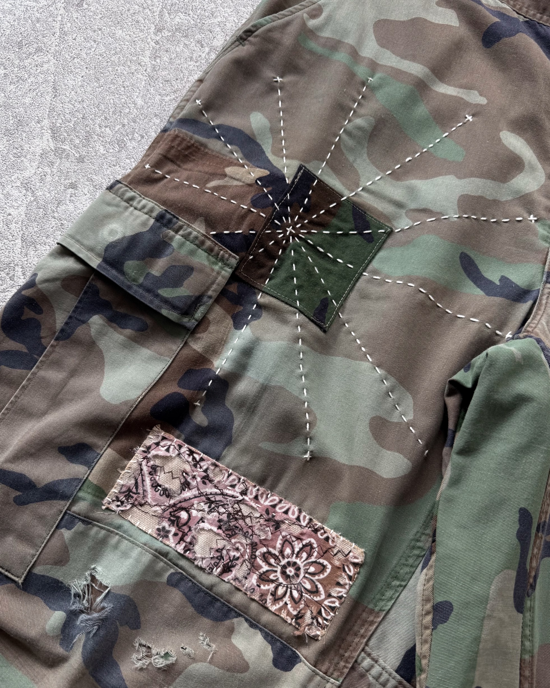 NO.026 REWORKED US ARMY CAMO SHORTS