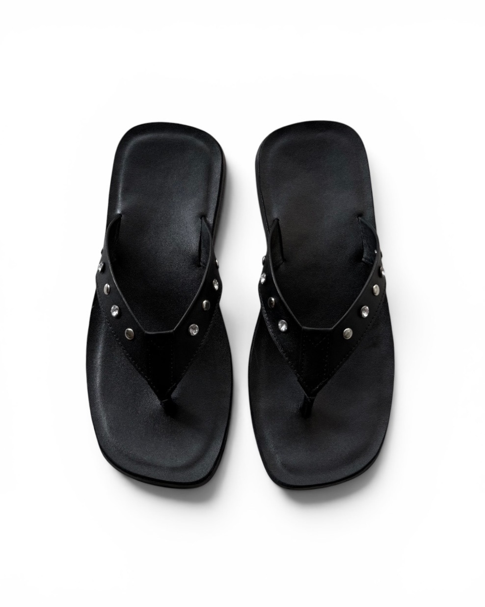 Lost Memory Studded Leather Flip Flops