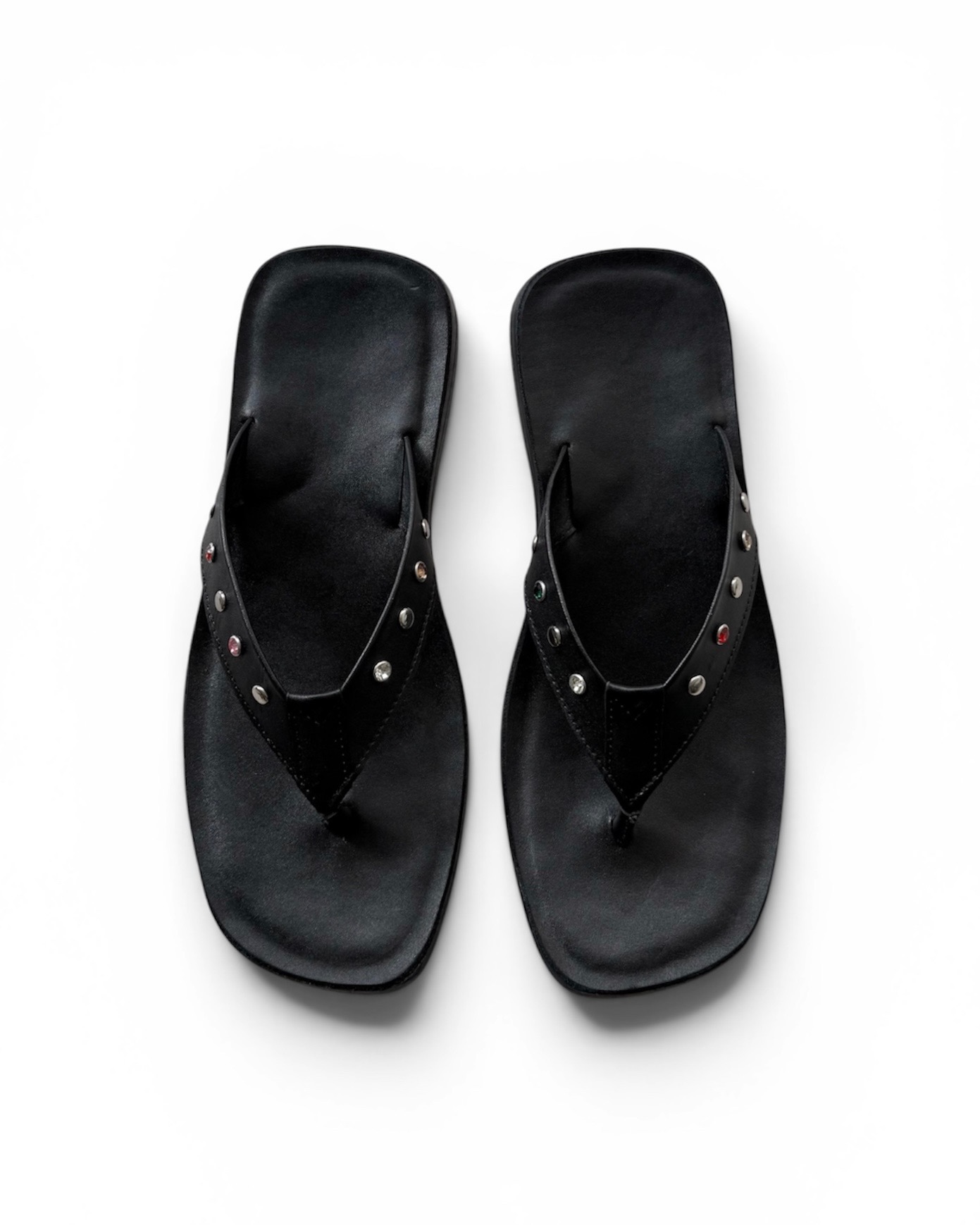 Lost Memory Studded Leather Flip Flops