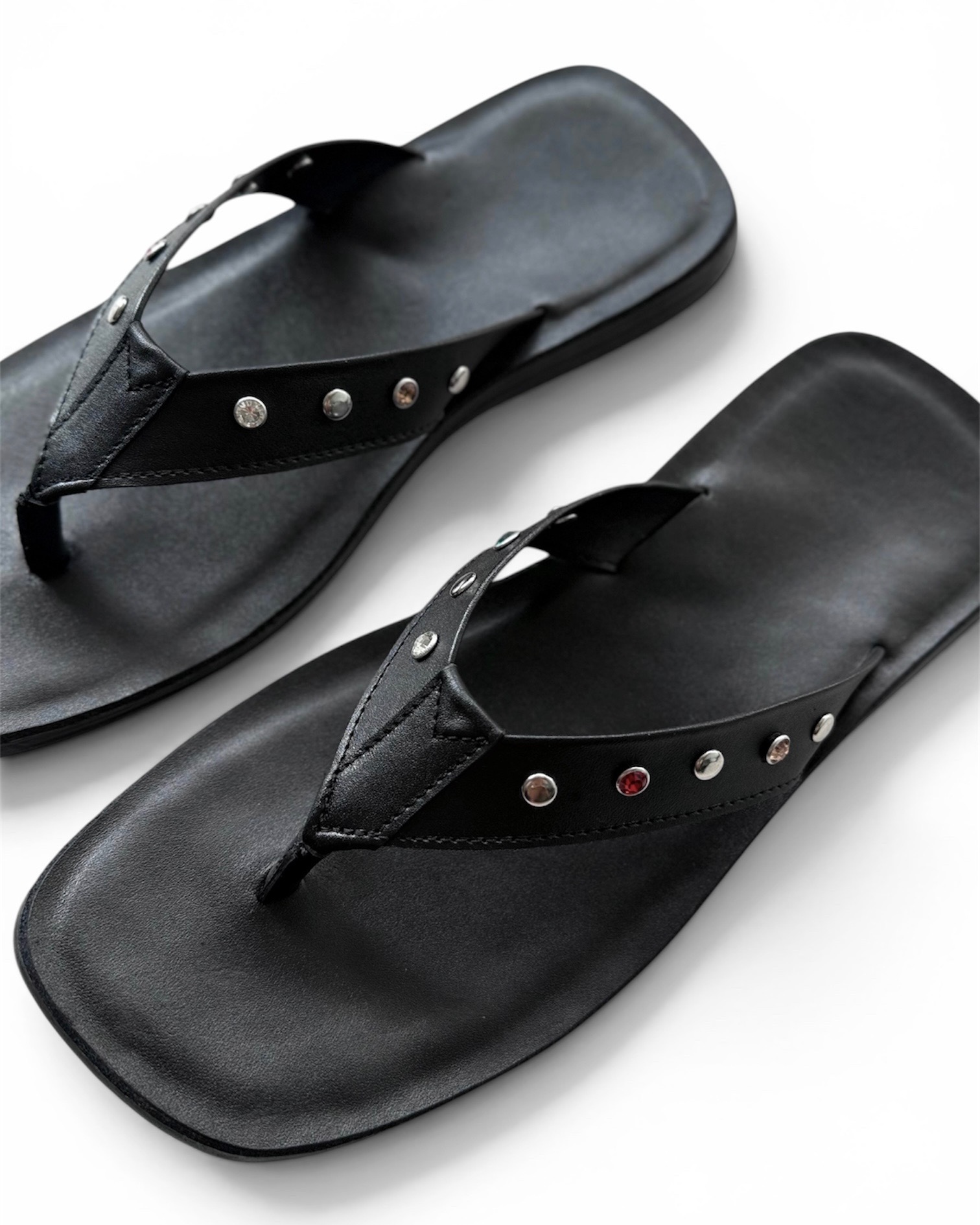 Lost Memory Studded Leather Flip Flops