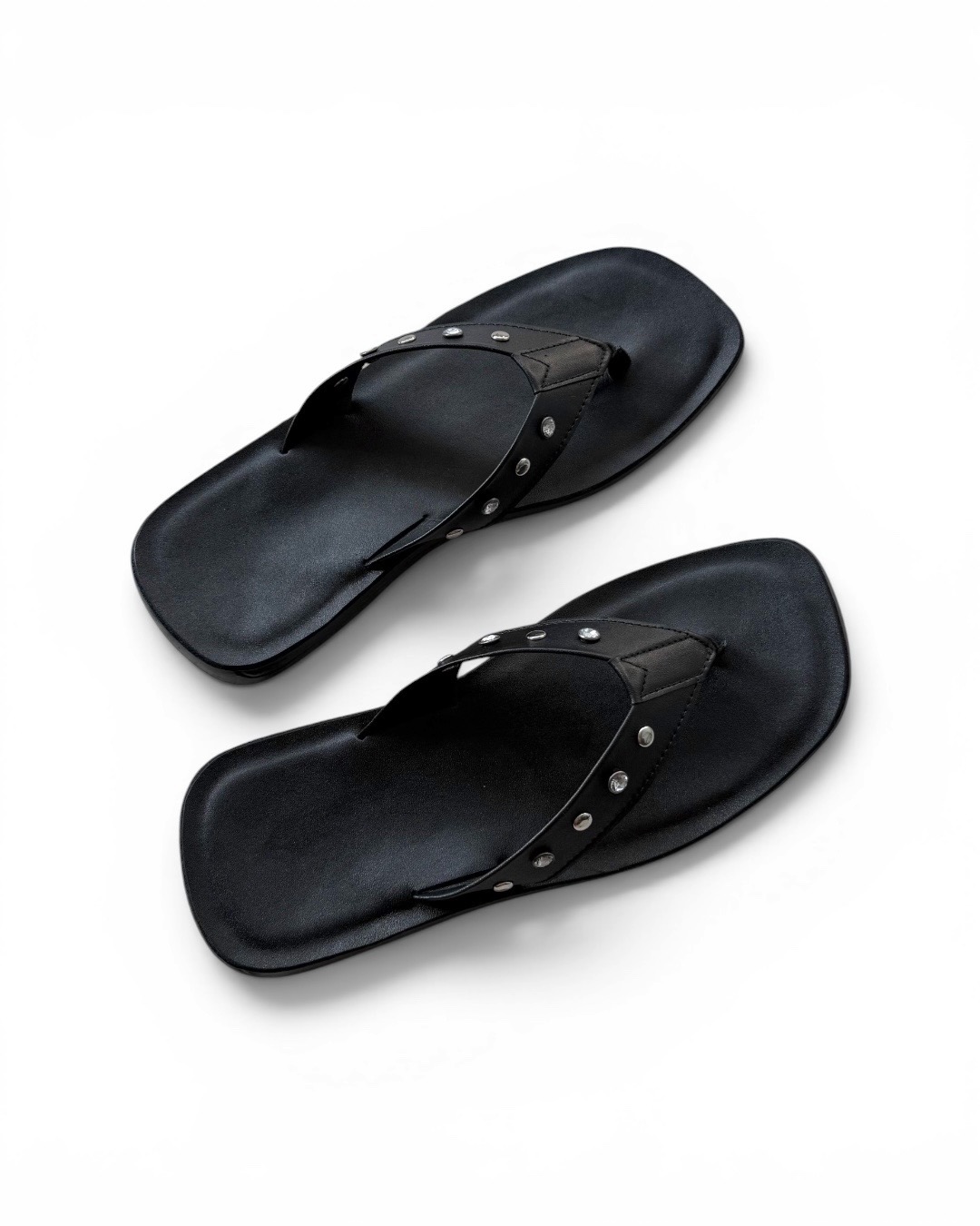 Lost Memory Studded Leather Flip Flops
