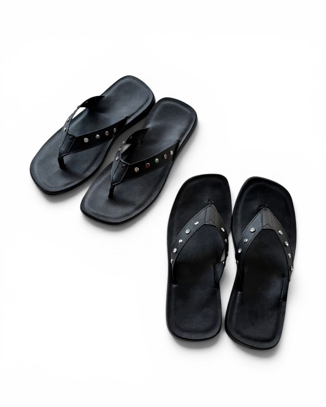 Lost Memory Studded Leather Flip Flops