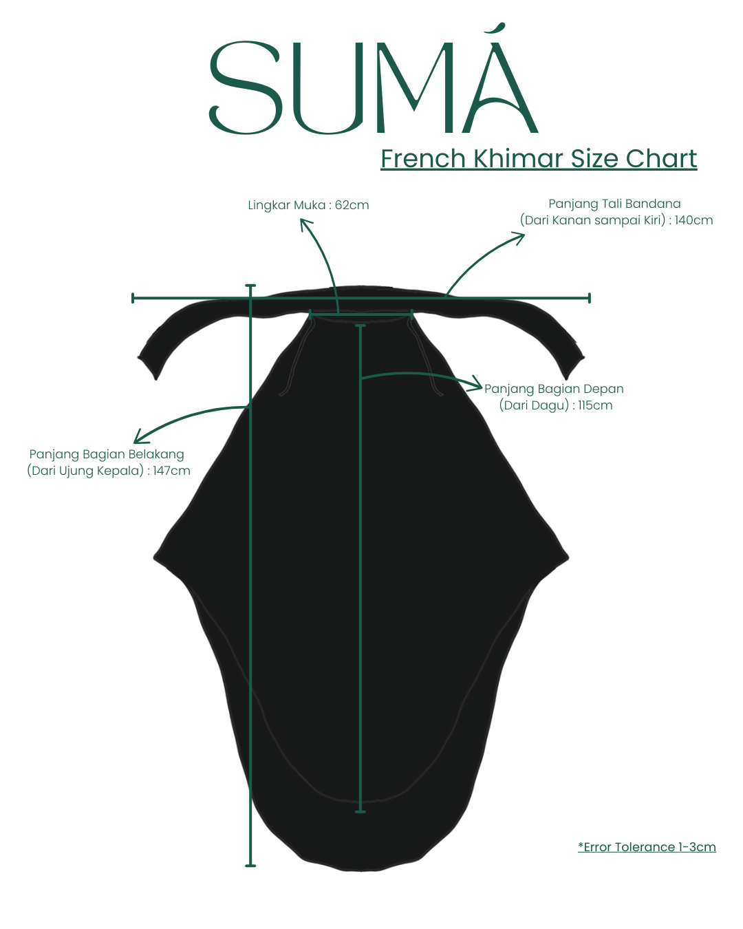 SUMÁ French Khimar Long Anti UV - Midnight Sky