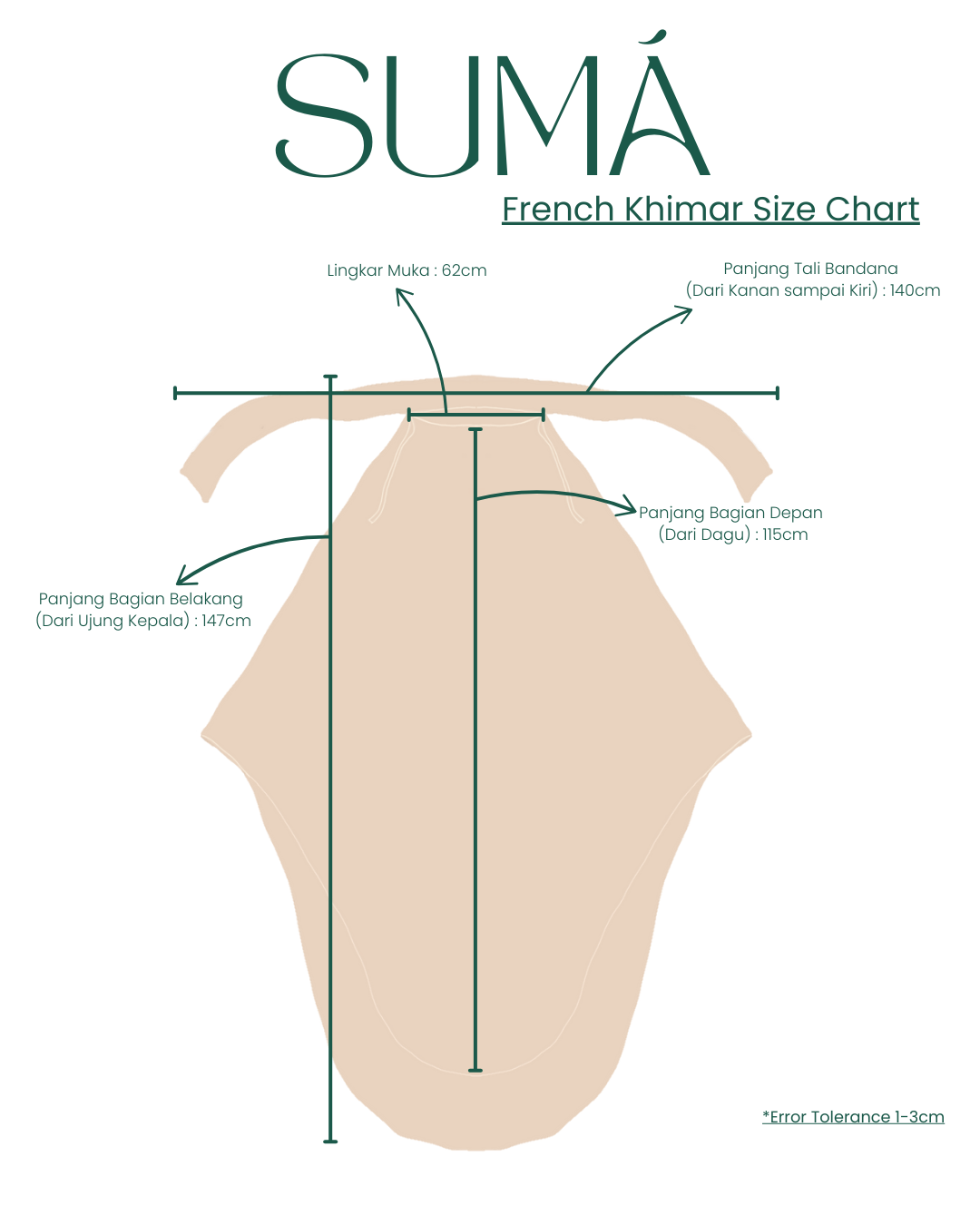 SUMÁ French Khimar Long Anti UV - Desert Sand