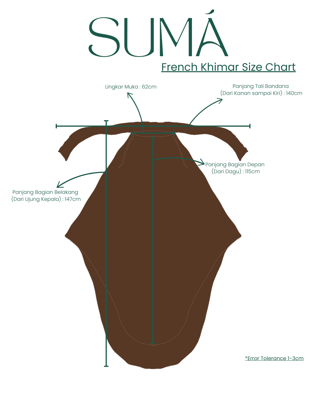 SUMÁ French Khimar Long Anti UV - Canyon