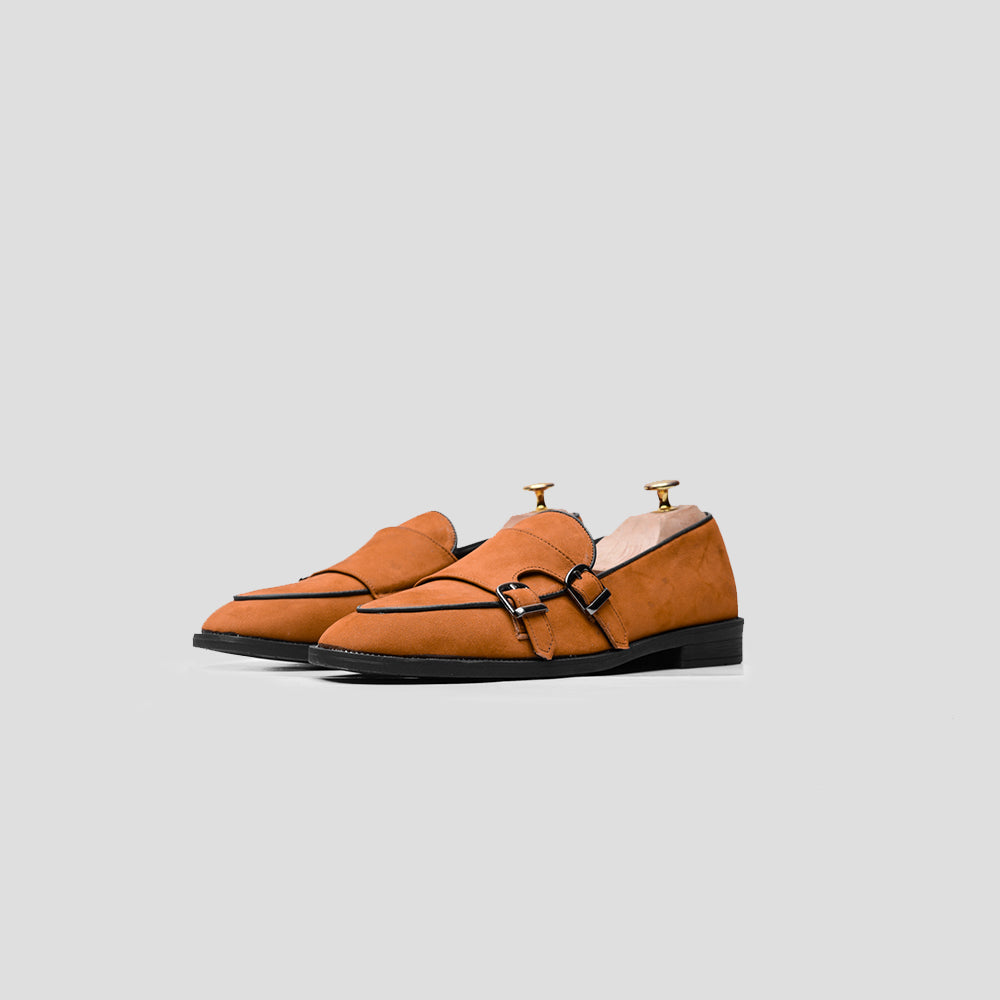 Customized Loafers Belgian Double Monk Strap L.I.F.E Tan