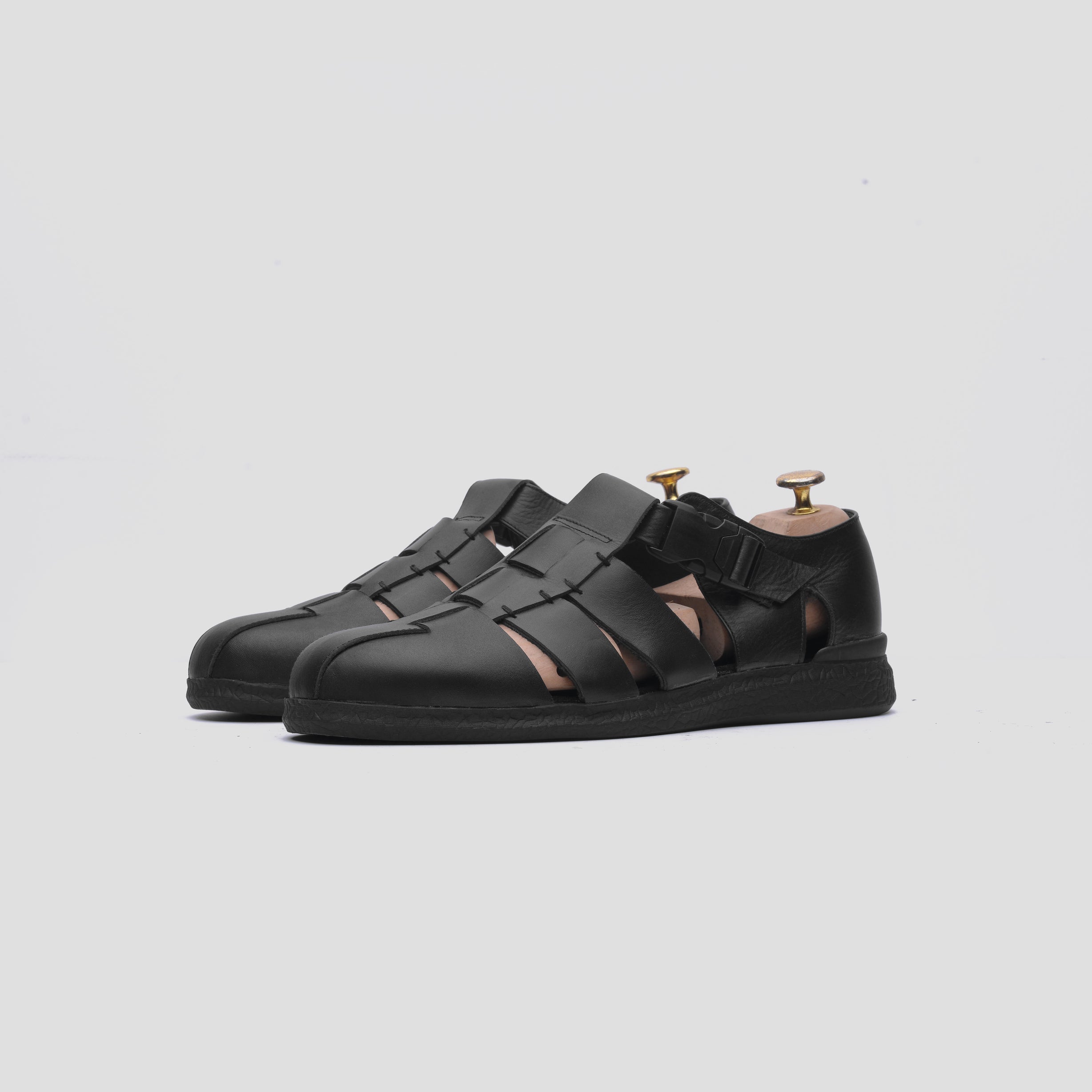 Customized Fisherman Sandals L.I.F.E Black