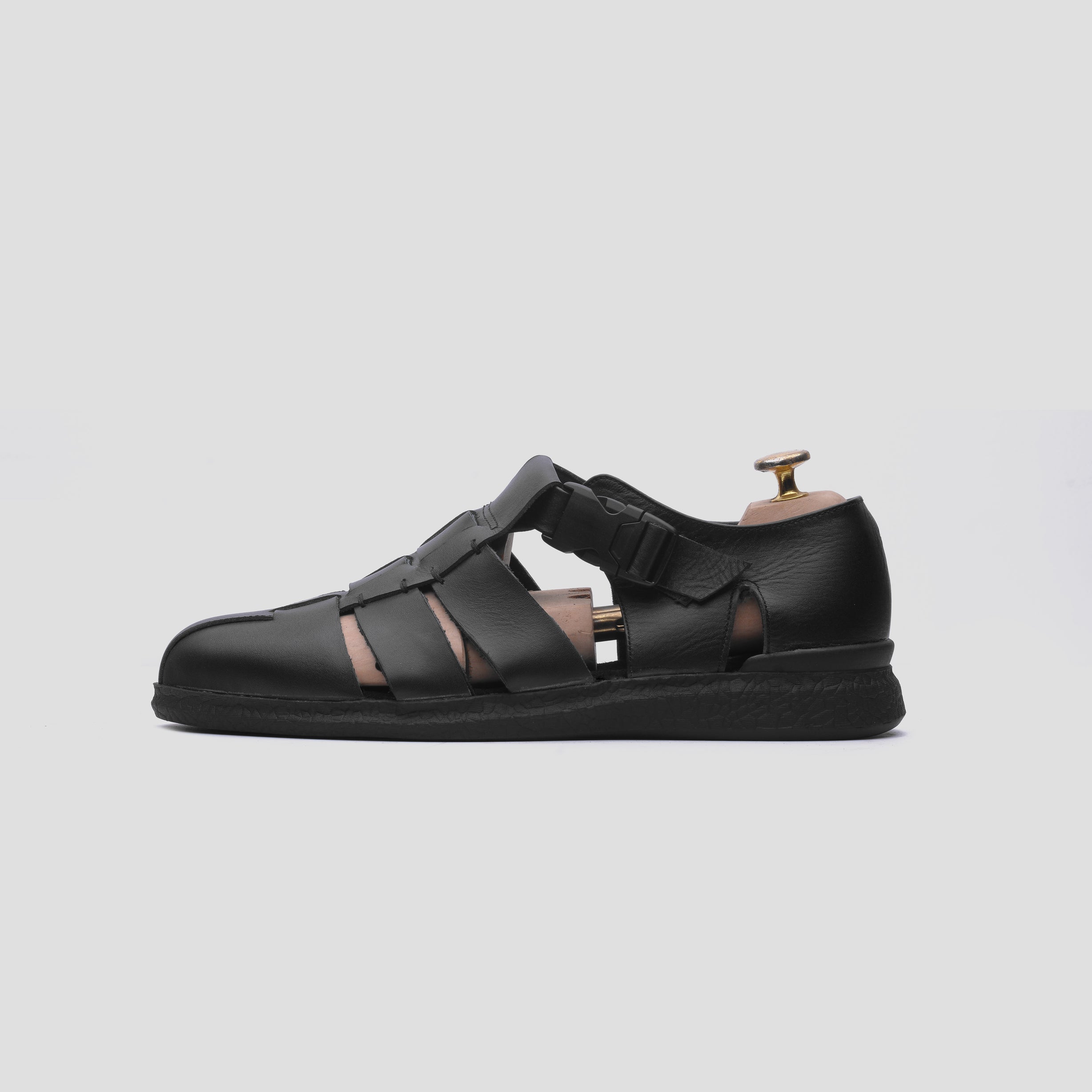 Customized Fisherman Sandals L.I.F.E Black