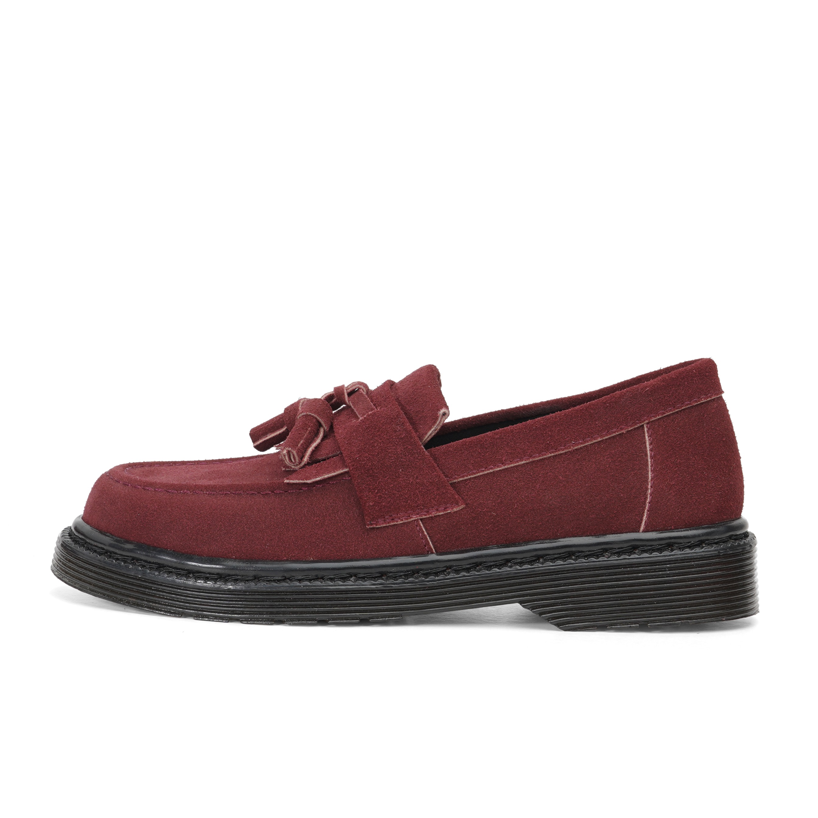 Original Loafers Tasseled Suede Maroon