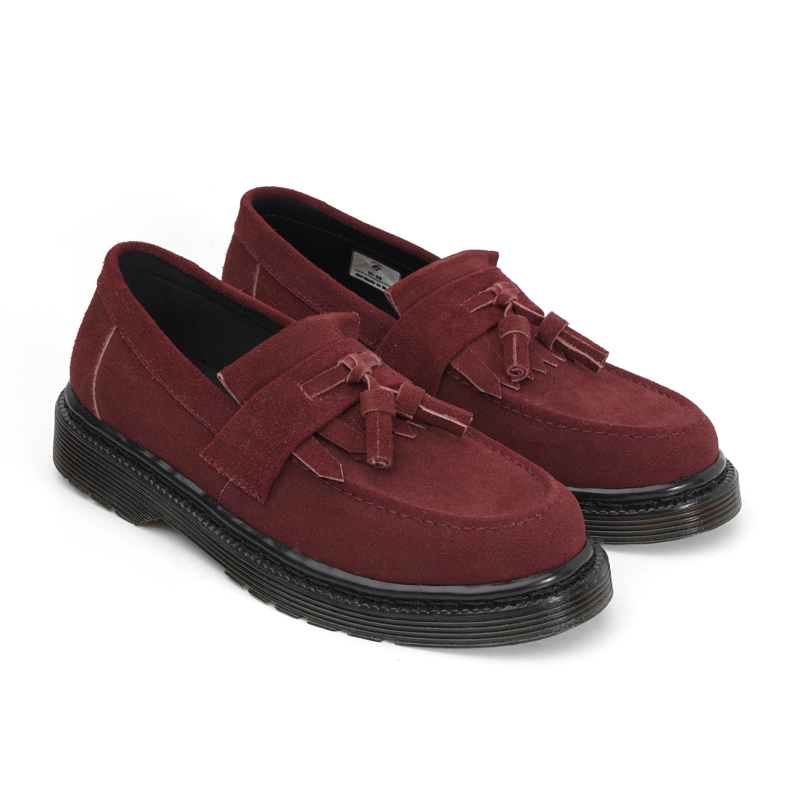 Original Loafers Tasseled Suede Maroon