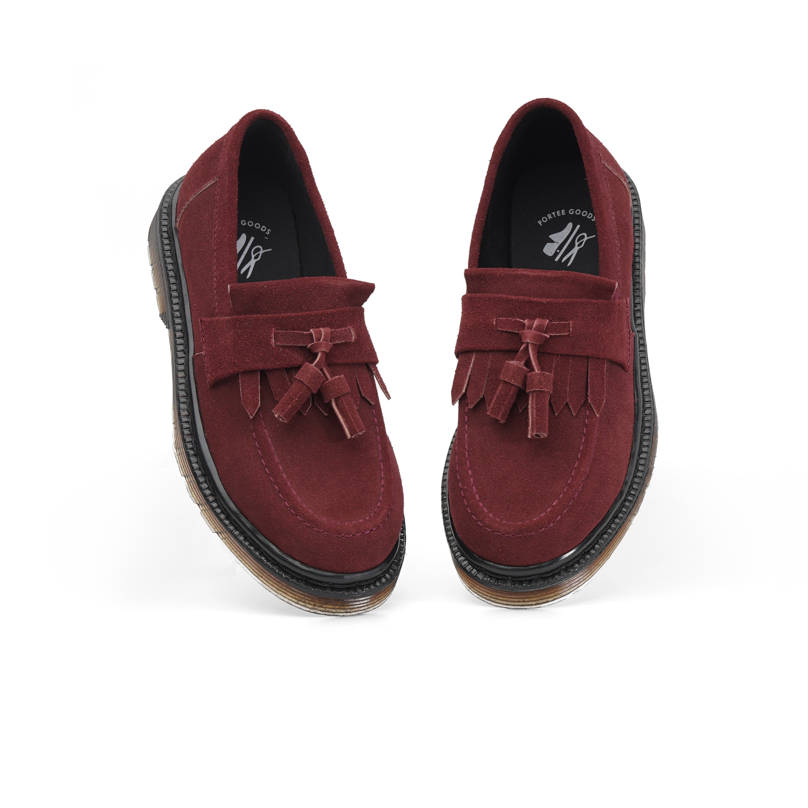 Original Loafers Tasseled Suede Maroon