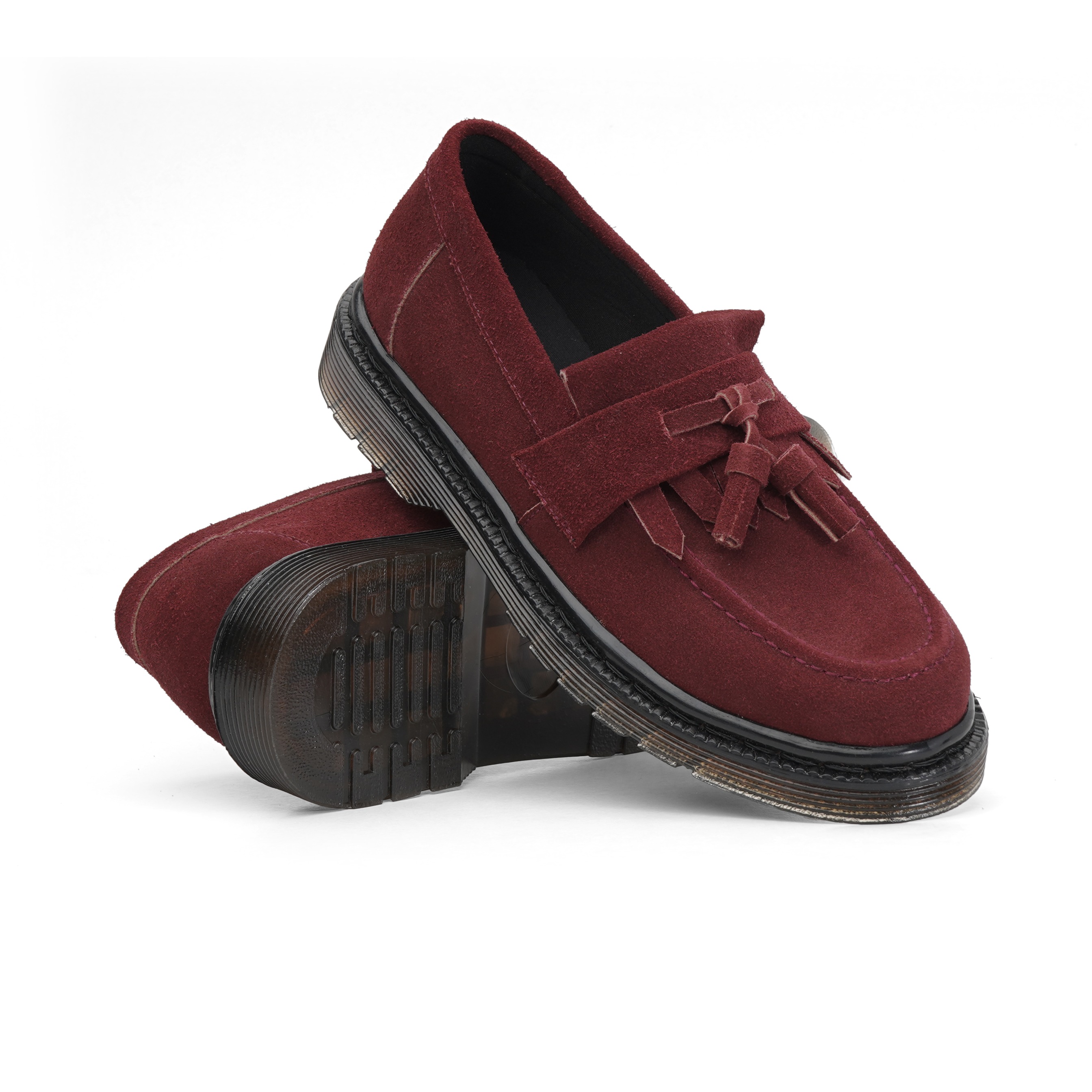 Original Loafers Tasseled Suede Maroon