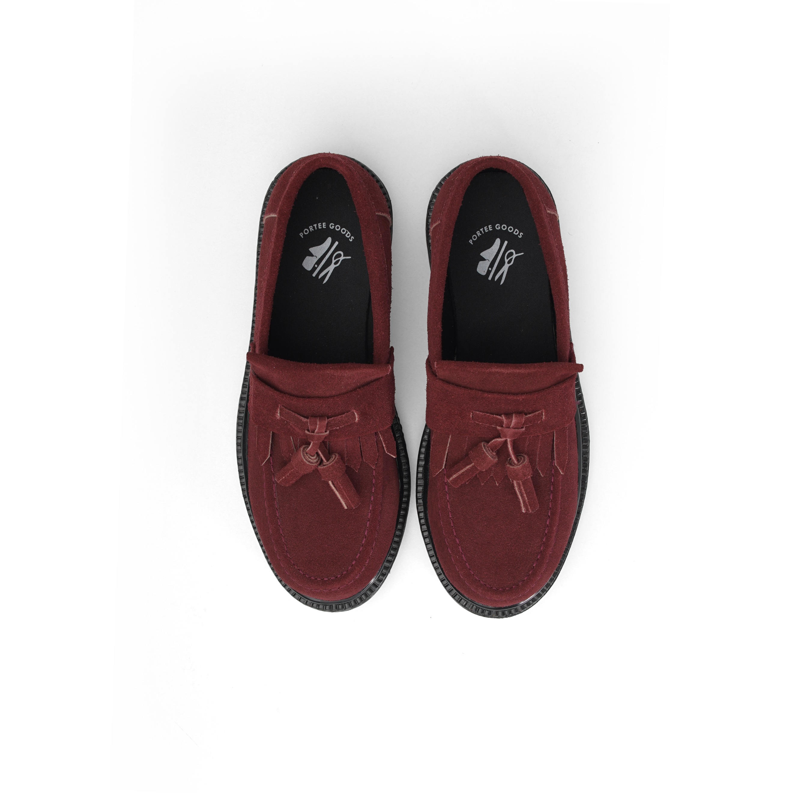 Original Loafers Tasseled Suede Maroon