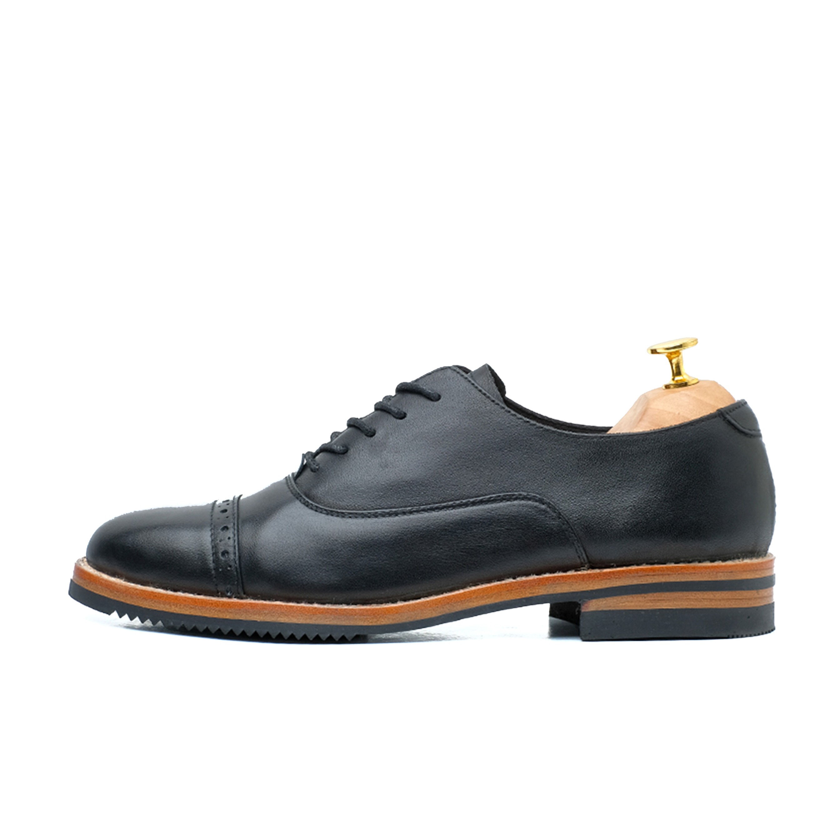 Customized Oxford Captoe Brogues Black Leather
