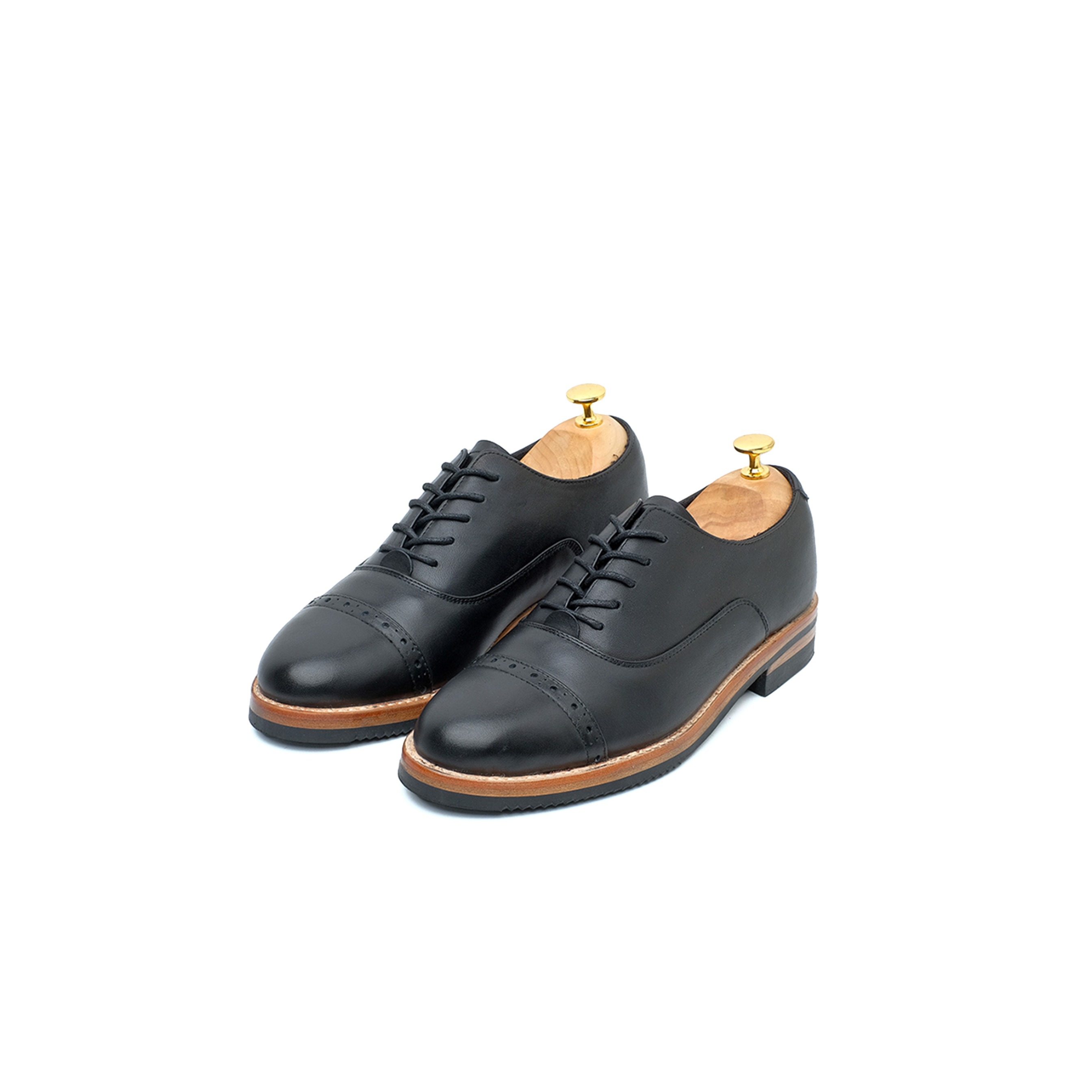 Oxford Captoe Brogues Black Leather