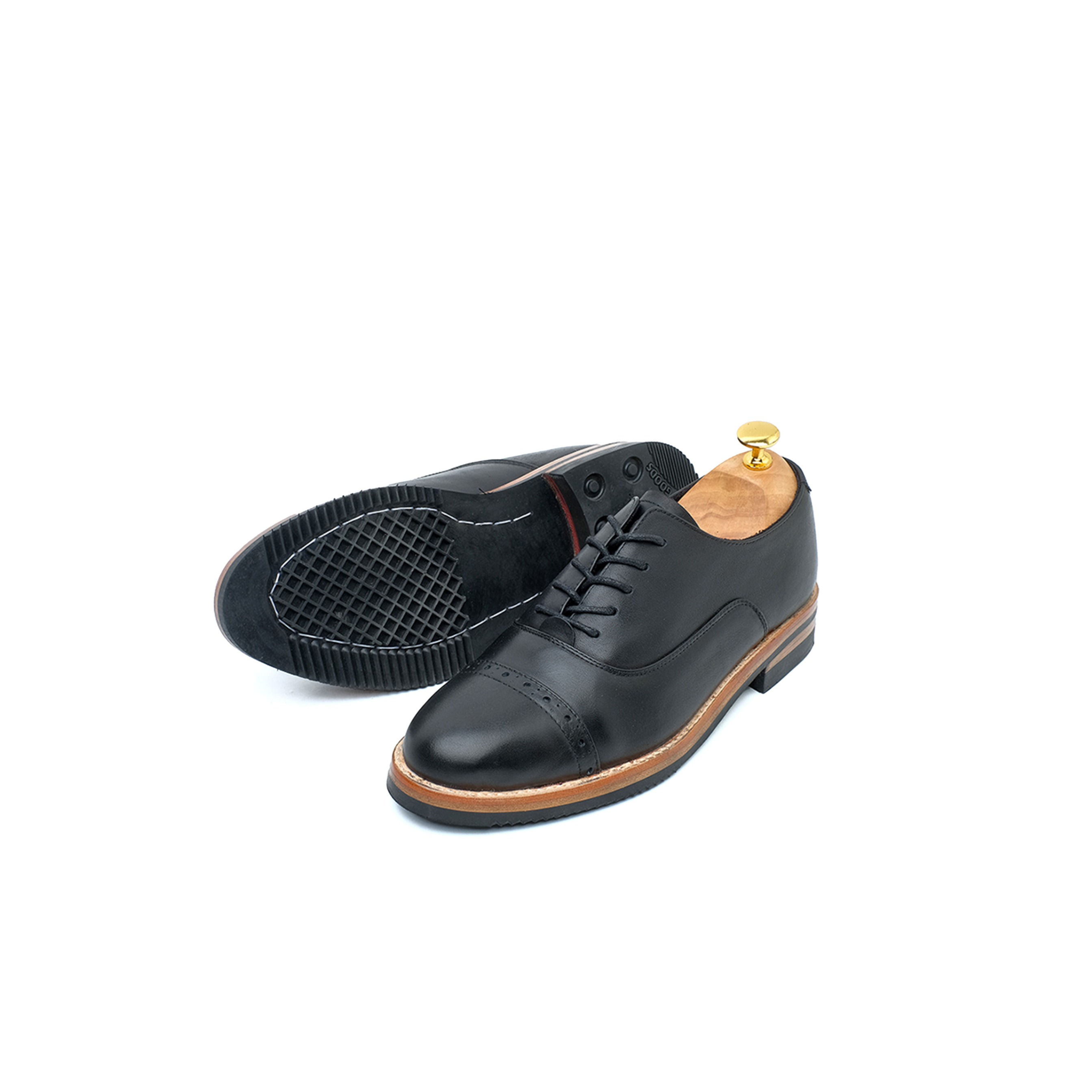 Oxford Captoe Brogues Black Leather