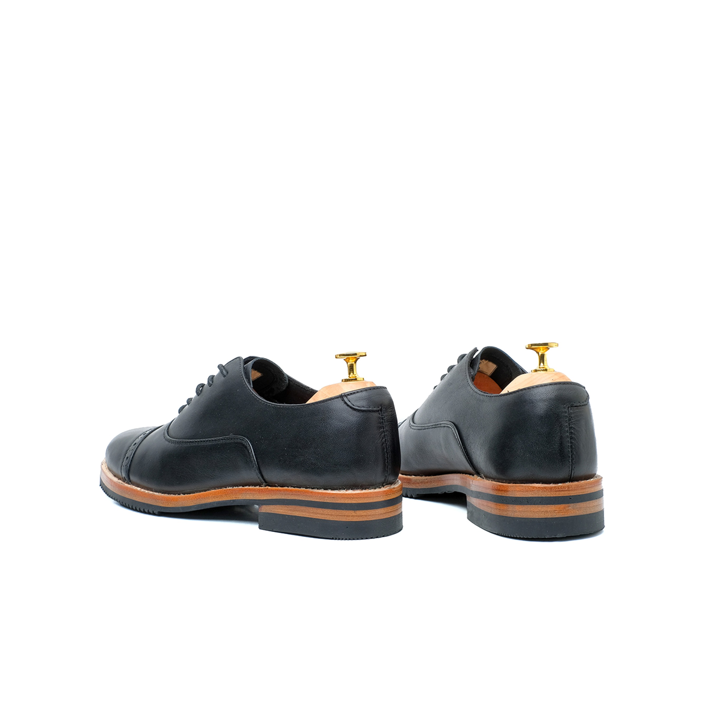 Oxford Captoe Brogues Black Leather