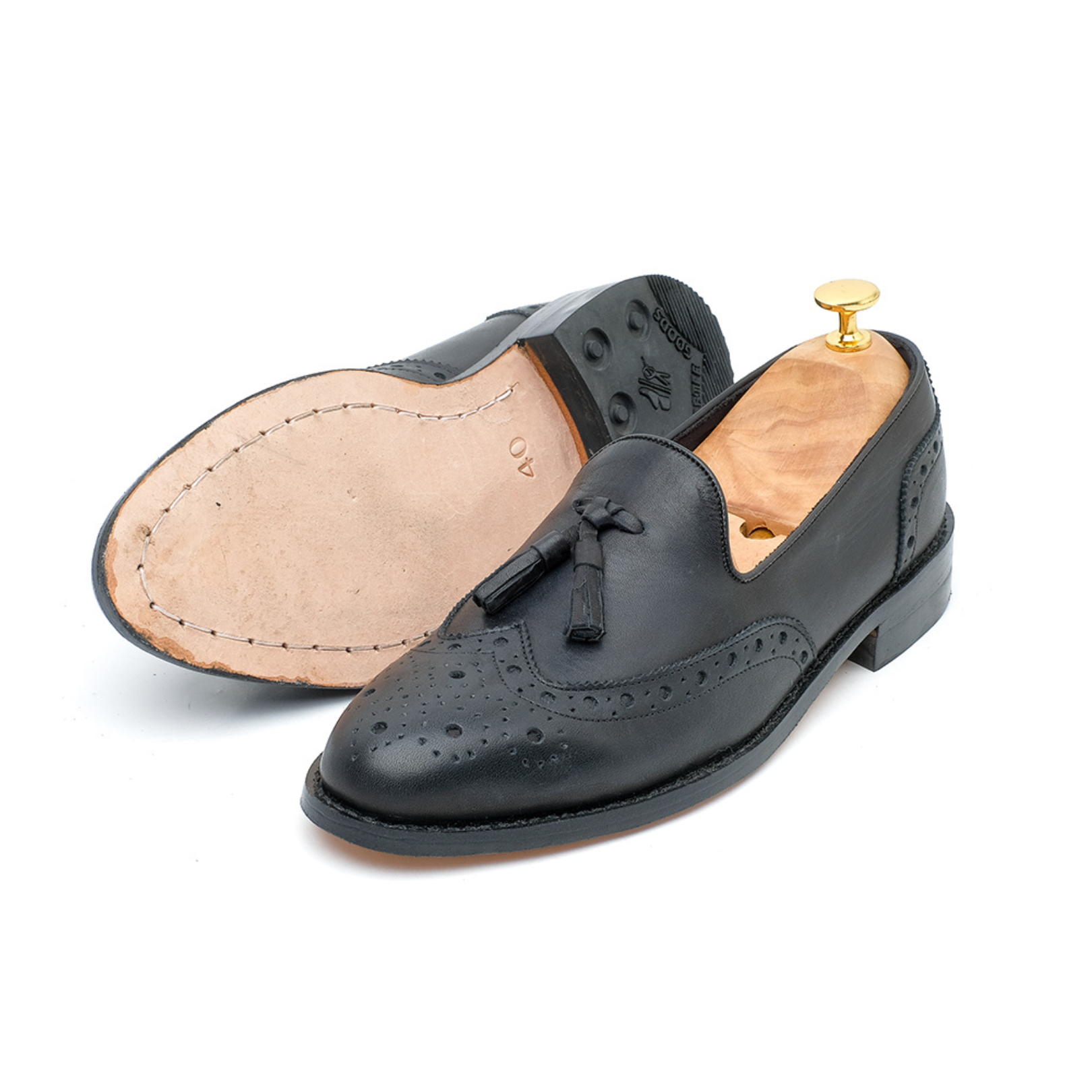 Loafers Wingtip Black Leather