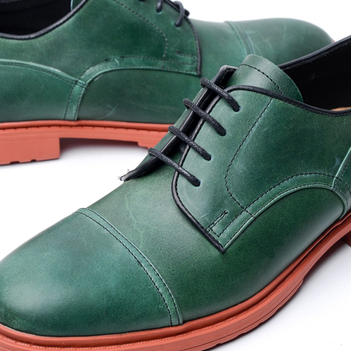 Derby Captoe Bottle Green Red-Brick Decade Special Edition
