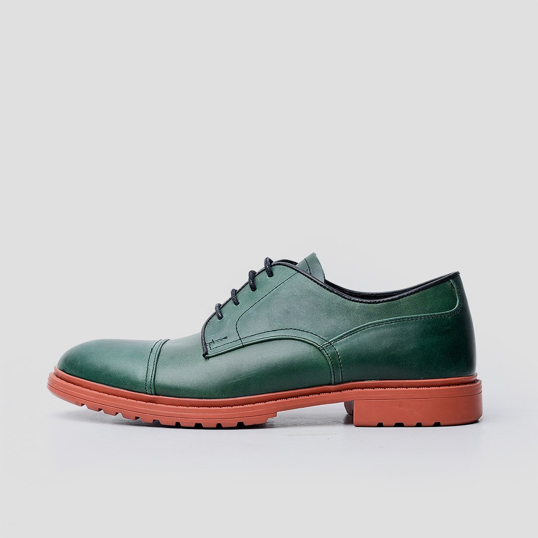 Derby Captoe Bottle Green Red-Brick Decade Special Edition