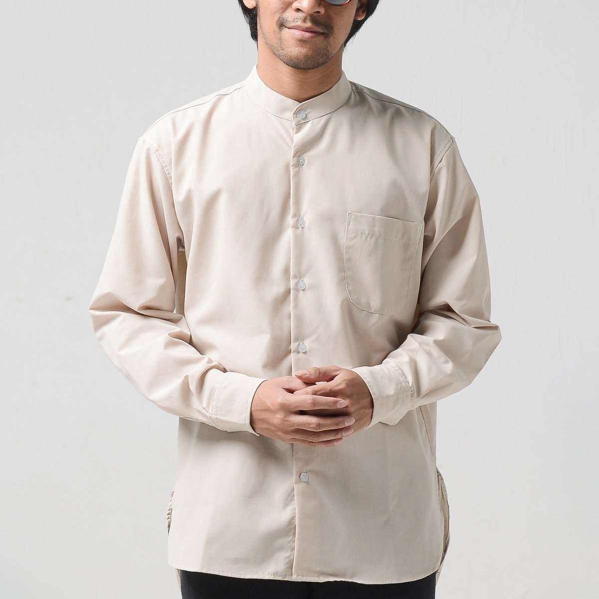 Grandad Collar Shirt Creme