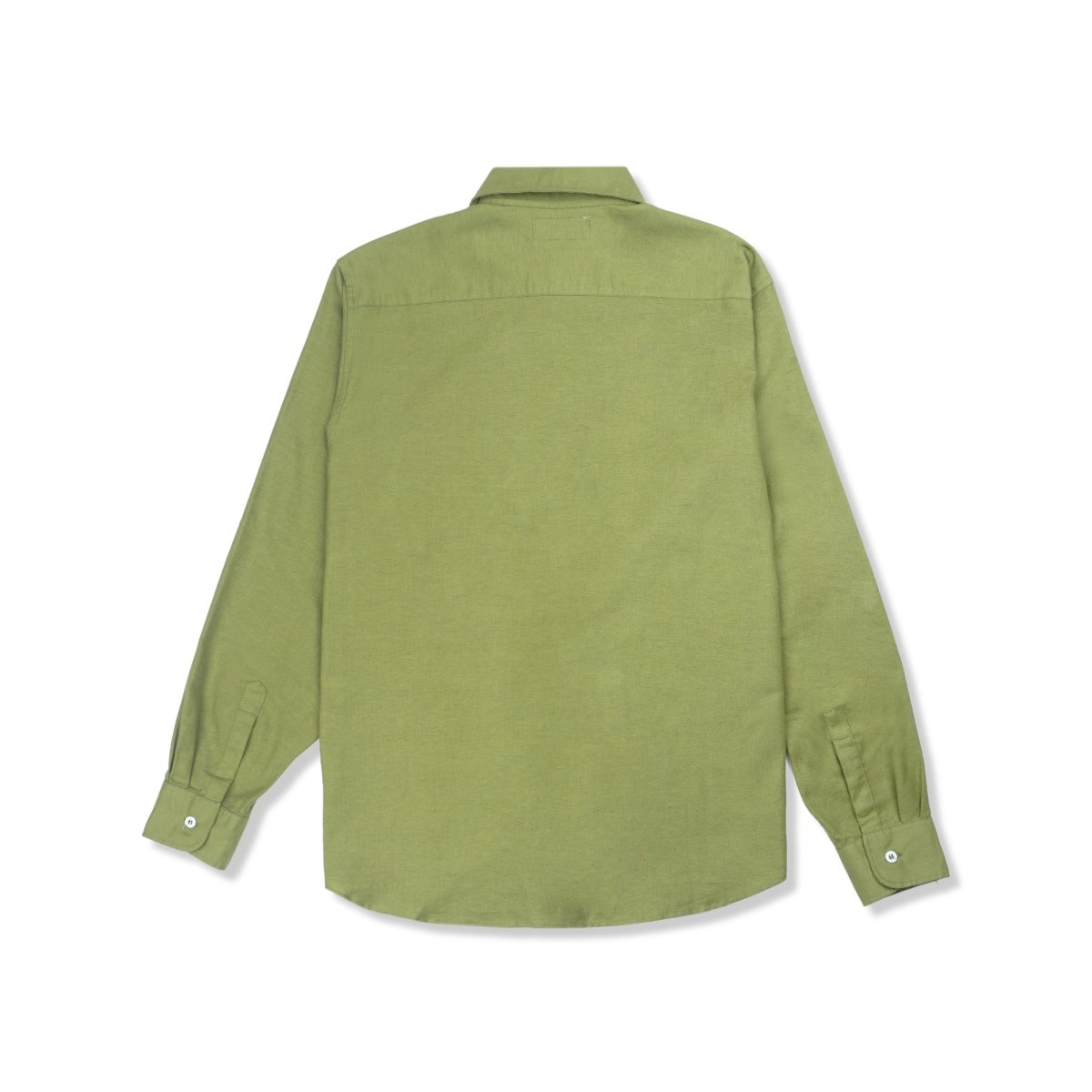 Linen Chest Patch Shirt Olive