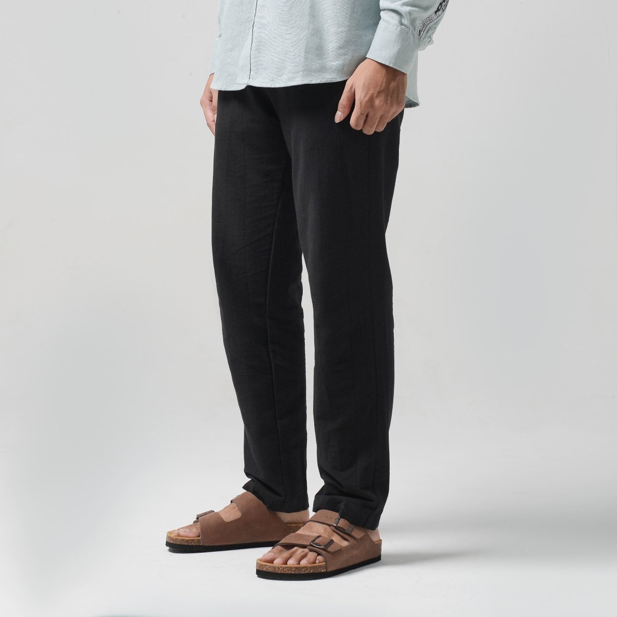 Linen Relax Pants Black