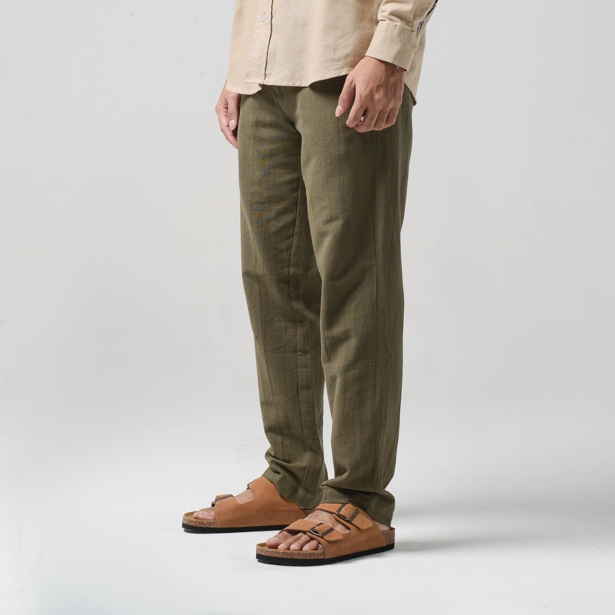 Linen Relax Pants Olive