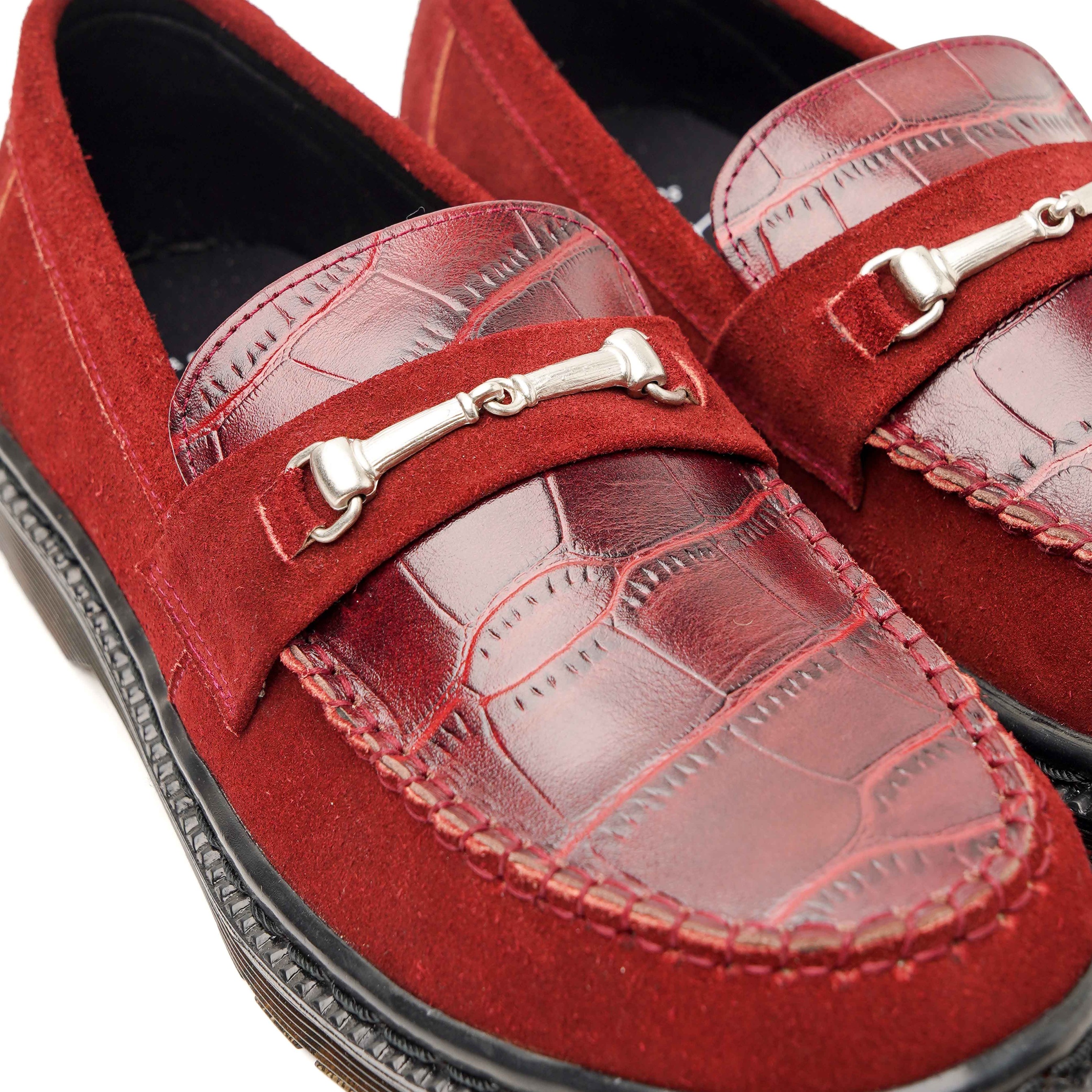 Original Croco Suede Maroon