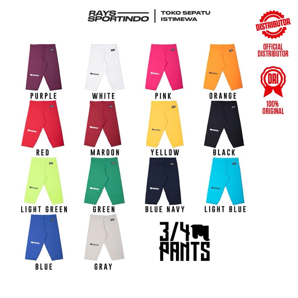 Mansport Baselayer 3/4 Pants - 6 Warna