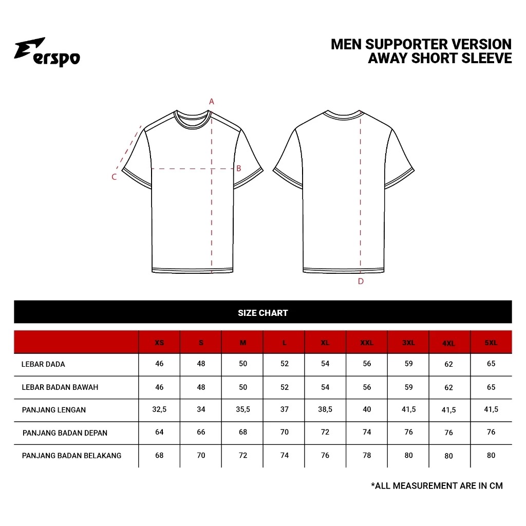 Jersey Erspo Supporter Version Short Sleeve 2025 - Home & Away
