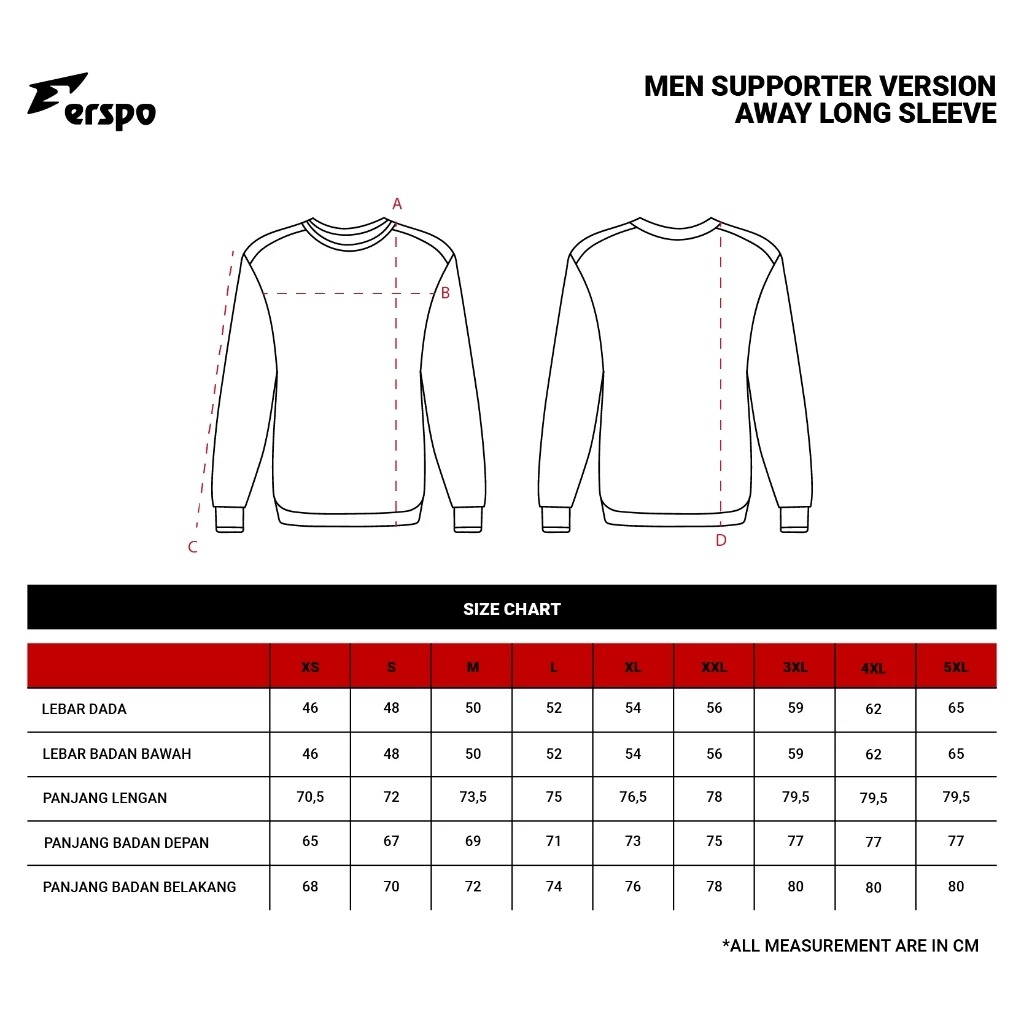 Jersey Erspo Supporter Version Long Sleeve 2025 - Home & Away