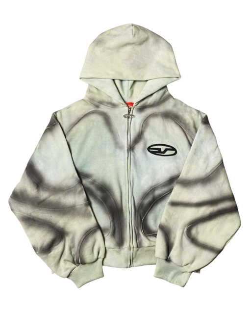 Image of MOLLY PISTACHIO WASHED ZIPUP HOODIE