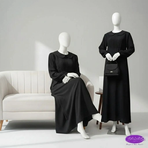 Image of (BA) Orchid Plisket Hitam - Abaya 2,4m - M. Neo basic ykk