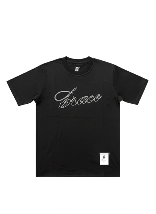 Image of LASER CUT PERFORATED COTTON TEE 24S | BRACE