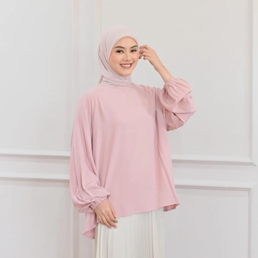 Image of Marchemode Bianca Blouse Rayon Baju Atasan Wanita Lengan Panjang Allsize Basic Formal Mewah
