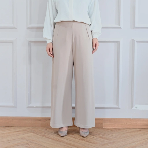 Image of Marchemode Rayya Pants Celana Panjang Wanita Soft Knit Basic Formal Nyaman