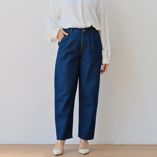 Image of Marchemode Mommy Jeans Celana Panjang Denim Premium Wanita Bigsize Allsize Boyfriend Jeans