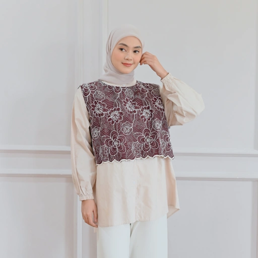 Image of Marchemode Nona Shirt Reguler Bigsize Baju Atasan Lengan Panjang Busui Wanita Best Seller