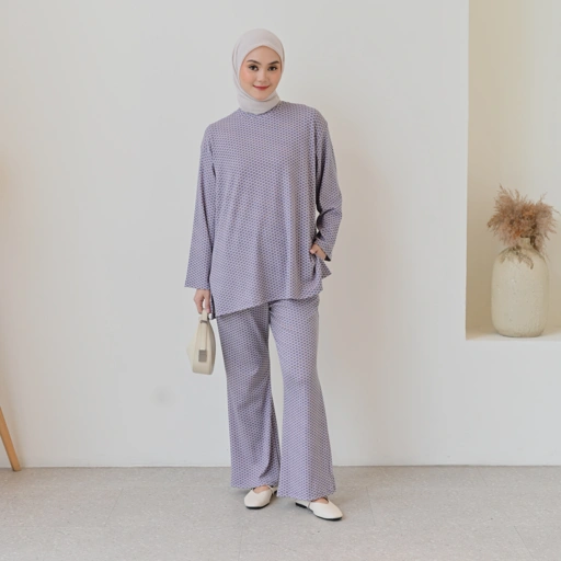 Image of Marchemode Maura Set Wanita Rib Knit One Set Baju Atasan Dan Celana Panjang